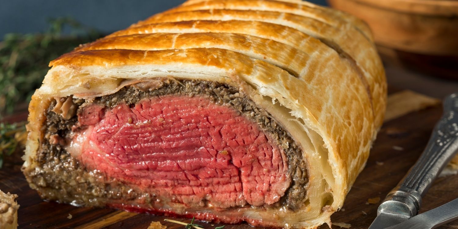 Beef Wellington with beef fillet and puff pastry made in-house by La Boucherie for Christmas Dinners